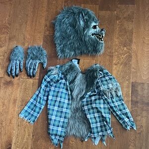 Fierce Werewolf Costume with Blue Plaid Shirt
